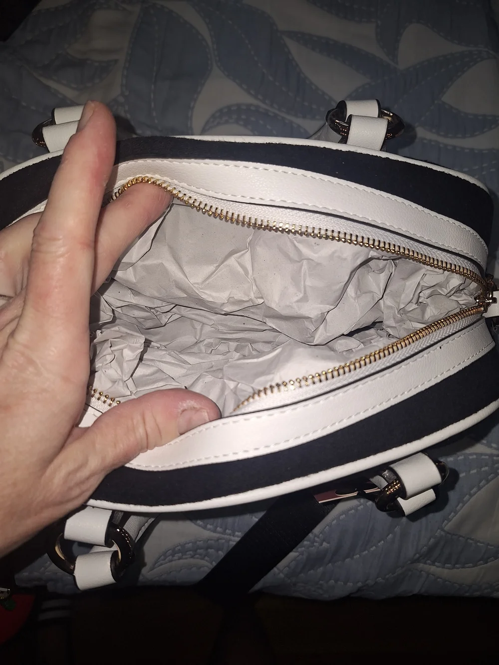 EXCLUSIVE Juicy Couture Black and White Satchel with Red Strawberry Accent - Picture 2 of 8